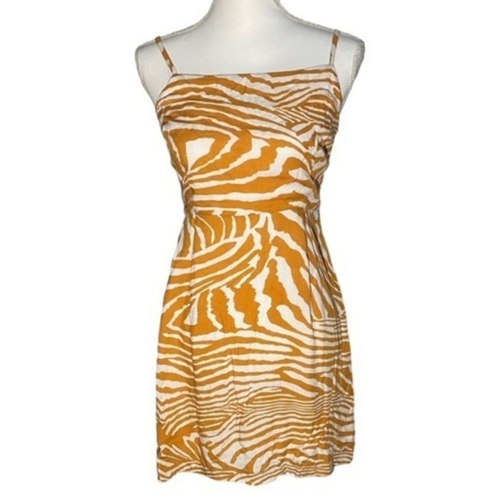 MINKPINK Women's Small Pretty Wild Mini Dress tangerine orange Zebra Print